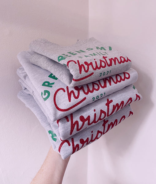 Personalised 'Family Name' Christmas Sweaters