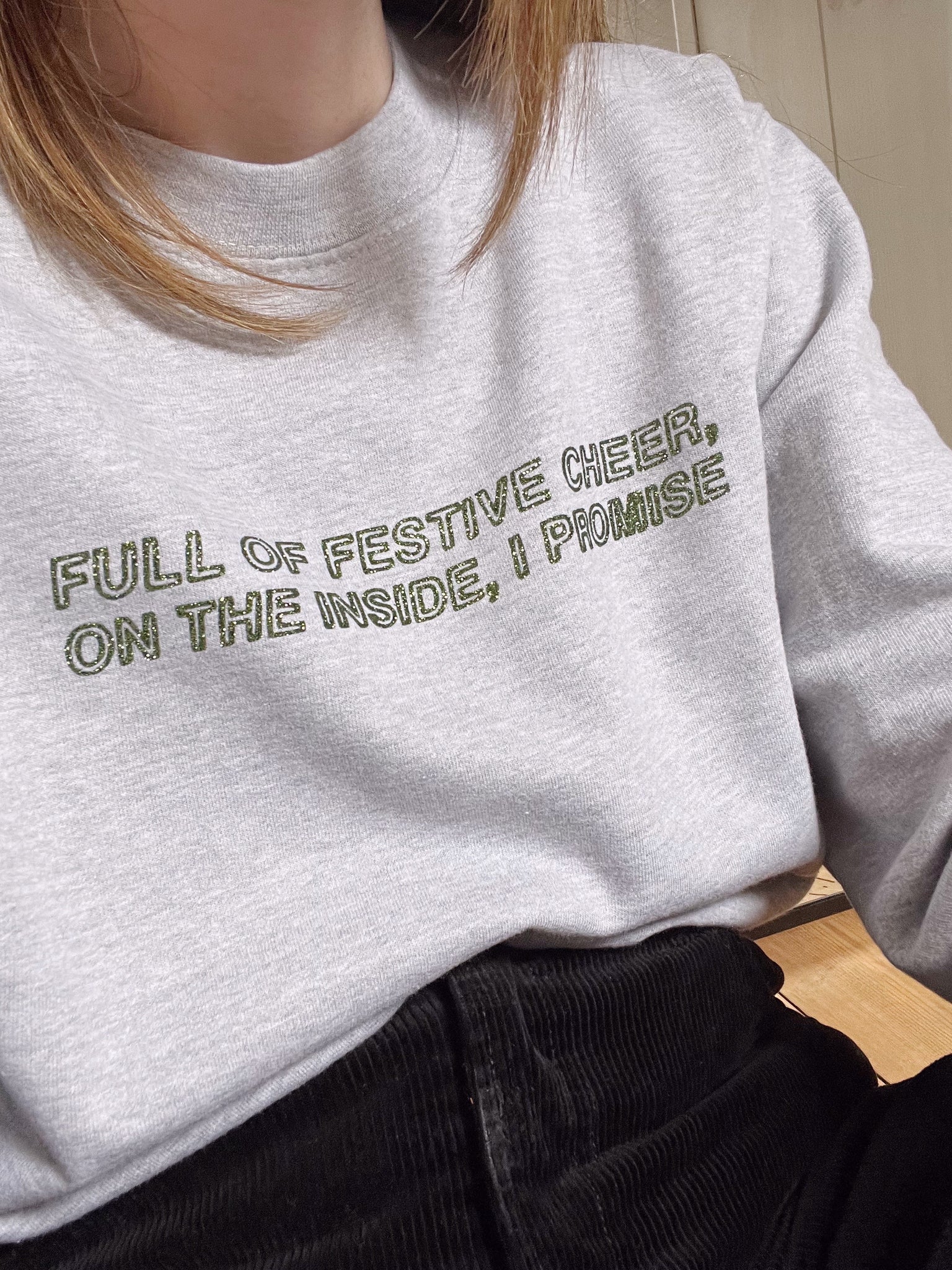 Full of Festive Cheer, on the Inside, I Promise- Unisex Fit Sweater