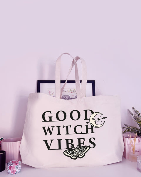 Good Witch Vibes - Super Huge Canvas Tote Bag
