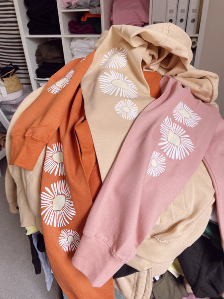 Grow With The Flow - Unisex Fit Sleeve Detail Hooded Sweater