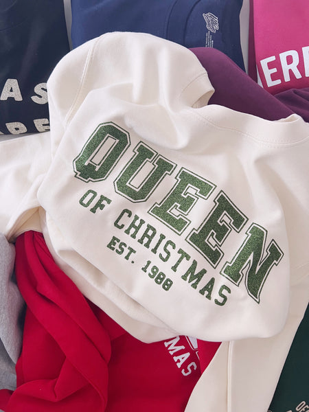 Queen of Christmas - Personalised Year - Unisex Fit Sweater