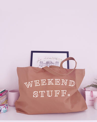 Weekend Stuff - Super Huge Canvas Tote Bag