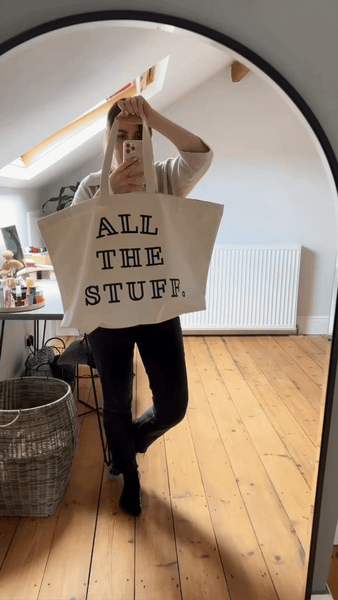 Choose Your Own Text - Customisable - Super Huge Canvas Tote Bag