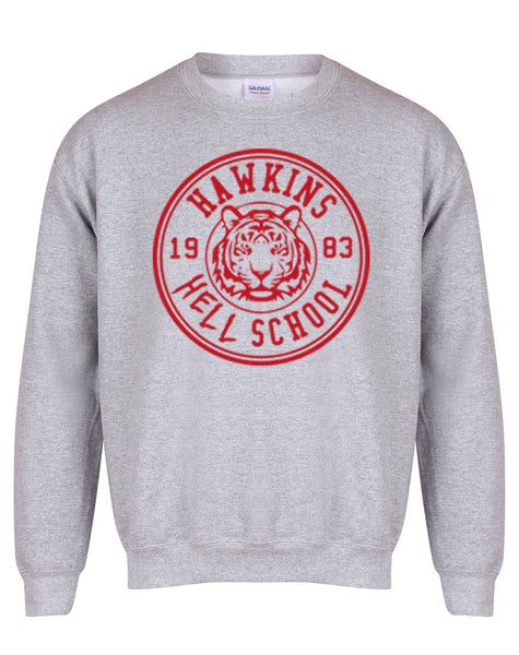 Hawkins 'Hell' School Badge - Unisex Fit Sweater