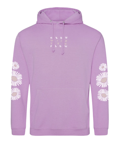 Grow With The Flow - Unisex Fit Sleeve Detail Hooded Sweater