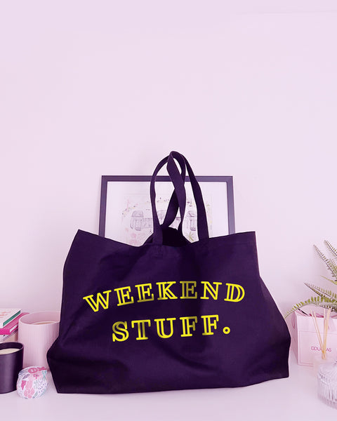 Weekend Stuff - Super Huge Canvas Tote Bag