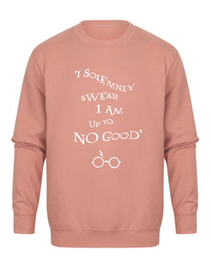 I Solemnly Swear I Am Upto No Good - Unisex Fit Sweater - Dusky Pink-Leoras Attic-Kelham Print