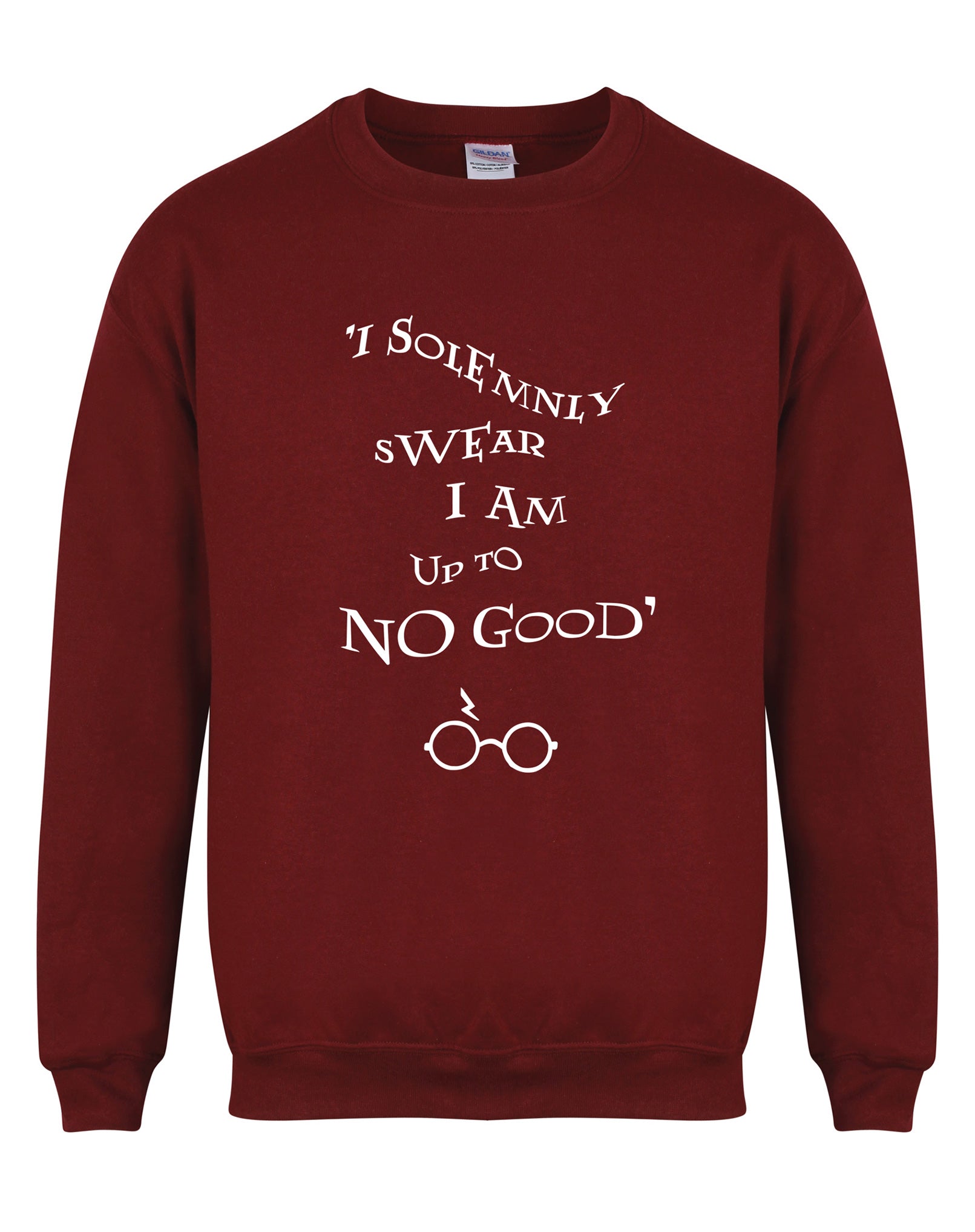 I Solemnly Swear I Am Upto No Good - Unisex Fit Sweater - Maroon-Leoras Attic-Kelham Print