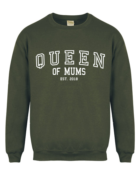 Queen of Mums - Personalised Year - Unisex Fit Sweater