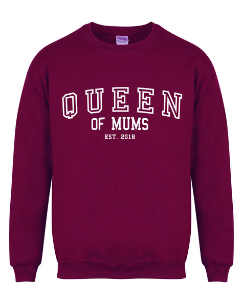 Queen of Mums - Personalised Year - Unisex Fit Sweater