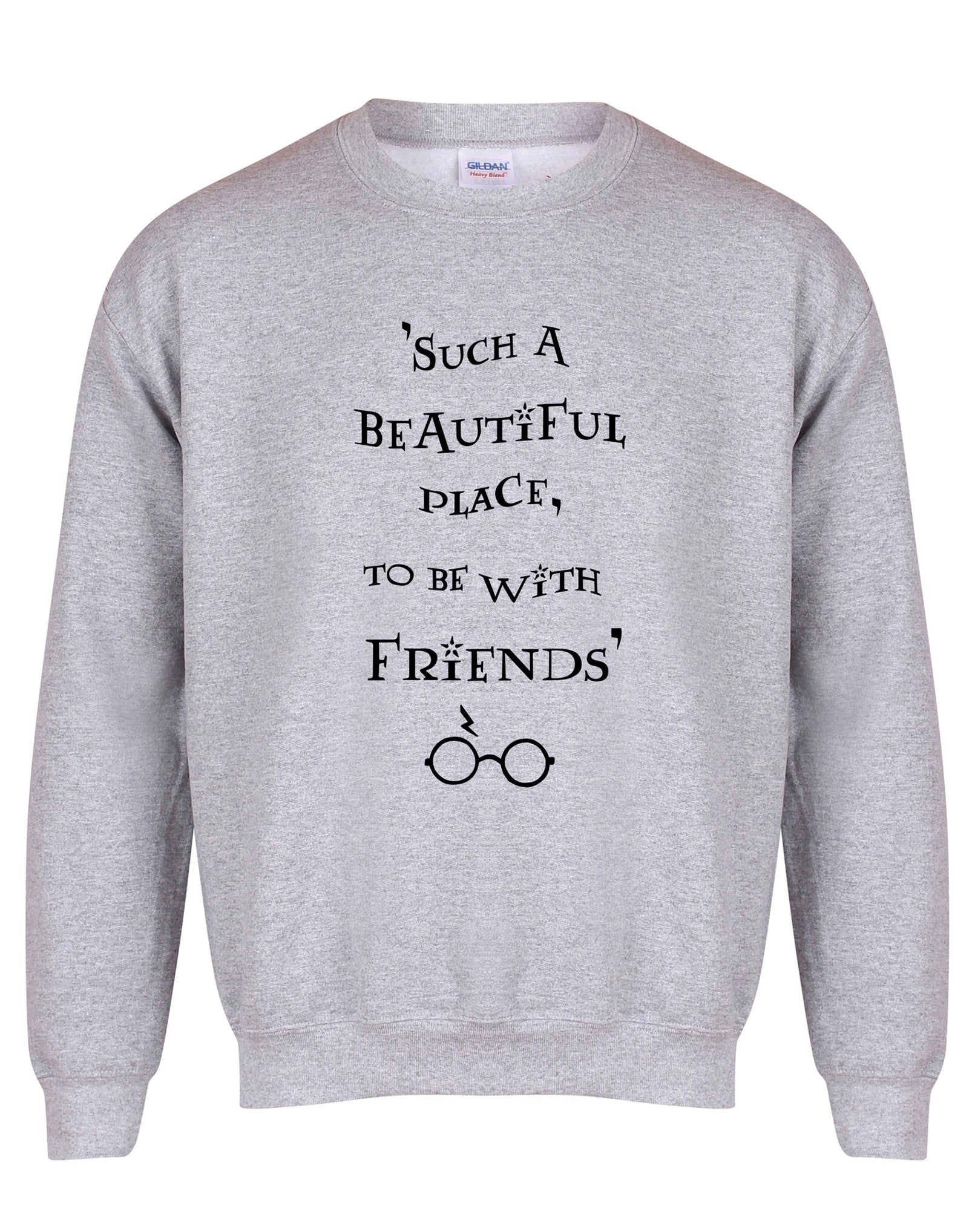 Such A Beautiful Place To Be With Friends - Unisex Fit Sweater - Grey-Leoras Attic-Kelham Print
