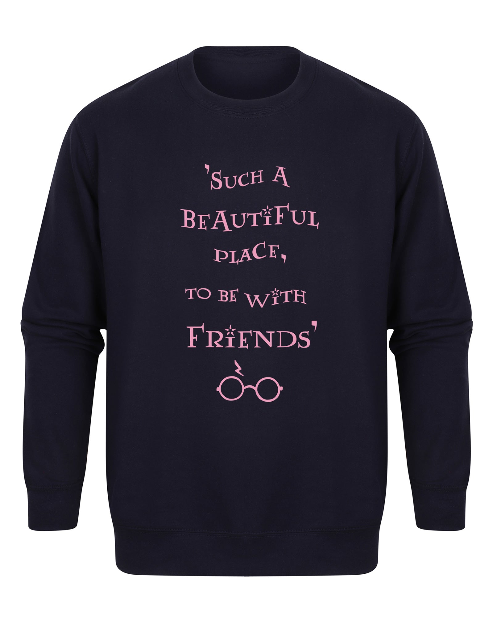 Such A Beautiful Place To Be With Friends - Unisex Fit Sweater - Navy-Leoras Attic-Kelham Print