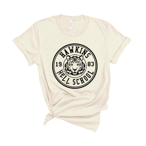 Hawkins 'Hell' School Badge - Unisex Fit T-Shirt