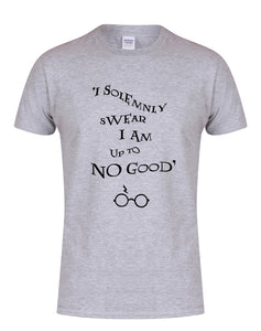 I Solemnly Swear I Am Upto No Good - Grey - Unisex T-Shirt-Leoras Attic-Kelham Print
