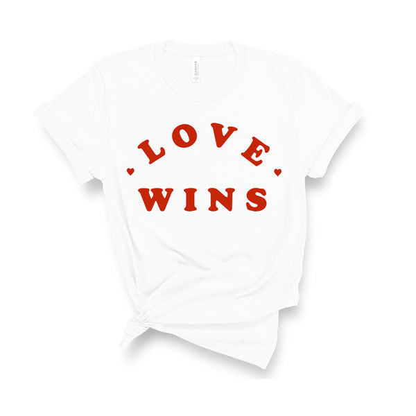 Love Wins - Velvet Flock - Unisex T-Shirt - available in Adults and Kids sizes