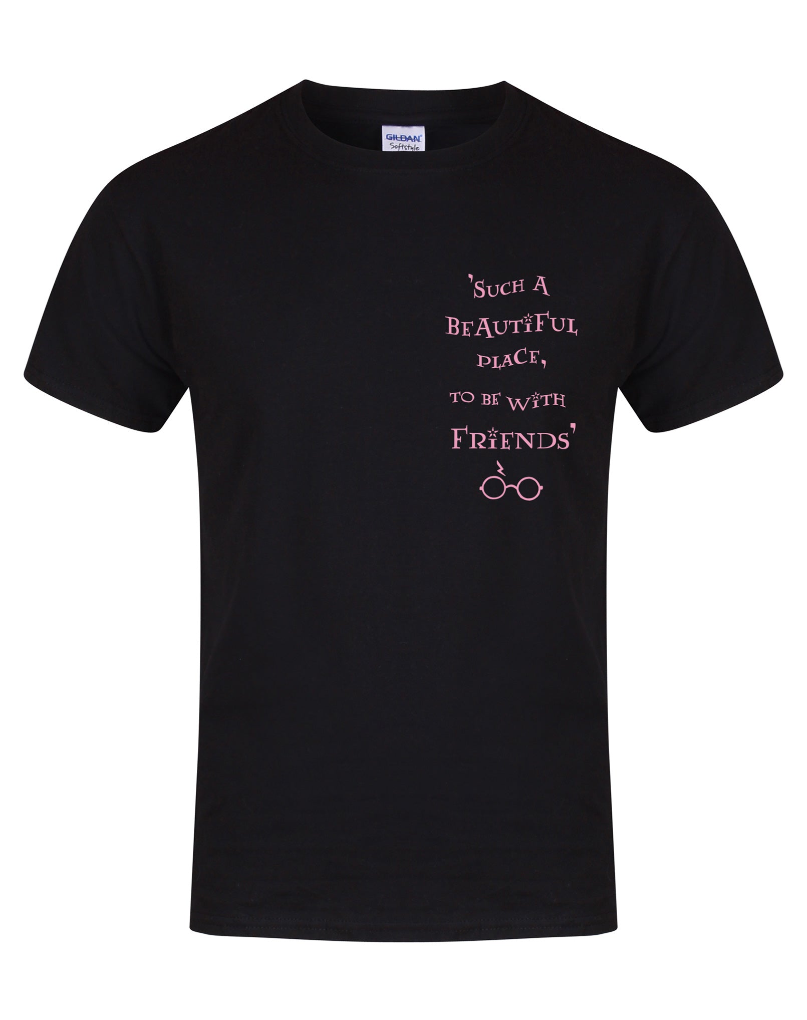 Such A Beautiful Place To Be With Friends - Black - Unisex T-Shirt-Leoras Attic-Kelham Print