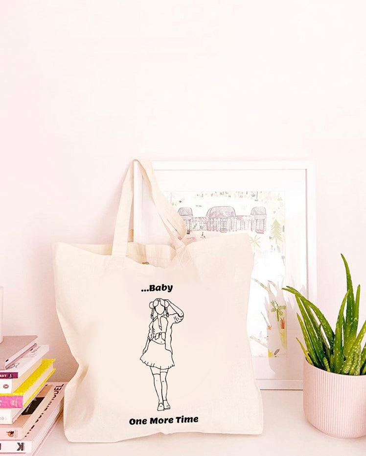 Baby One More Time - Large Canvas Tote Bag-Kelham Print