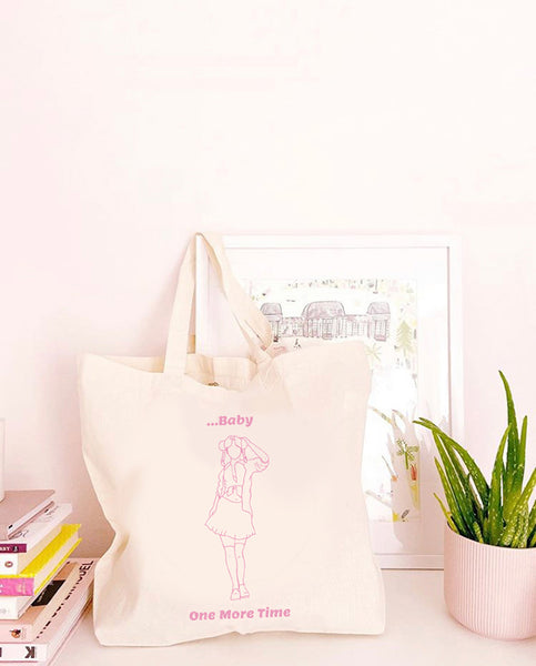 Baby One More Time - Large Canvas Tote Bag-Kelham Print