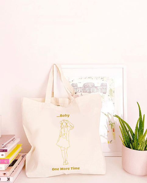 Baby One More Time - Large Canvas Tote Bag-Kelham Print