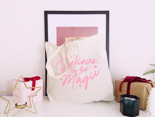 Believe In The Magic - Large Canvas Tote Bag