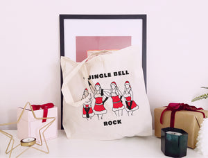 Jingle Bell Rock - Large Canvas Tote Bag