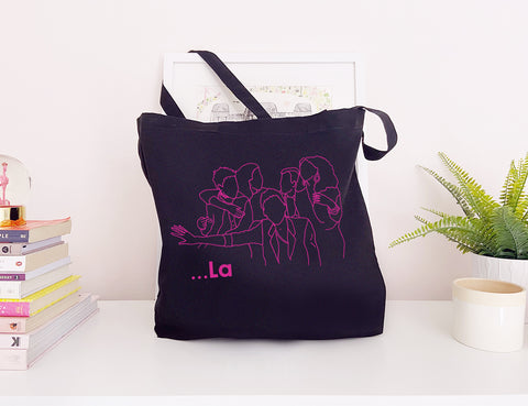 La - It's A Sin - Large Canvas Tote Bag-Leoras Attic-Kelham Print