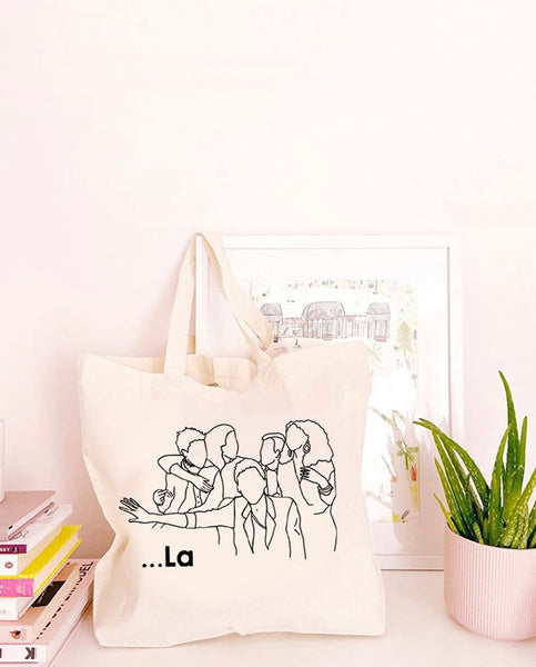 La - It's A Sin - Large Canvas Tote Bag-Leoras Attic-Kelham Print