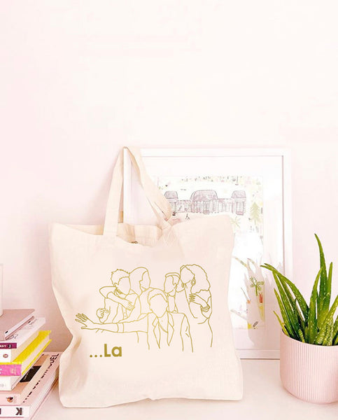 La - It's A Sin - Large Canvas Tote Bag-Leoras Attic-Kelham Print