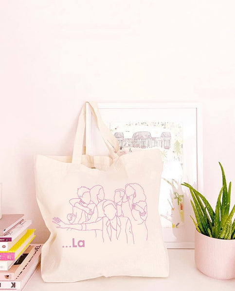 La - It's A Sin - Large Canvas Tote Bag-Leoras Attic-Kelham Print