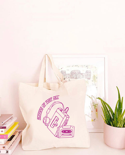 Running Up That Hill - Large Canvas Tote Bag