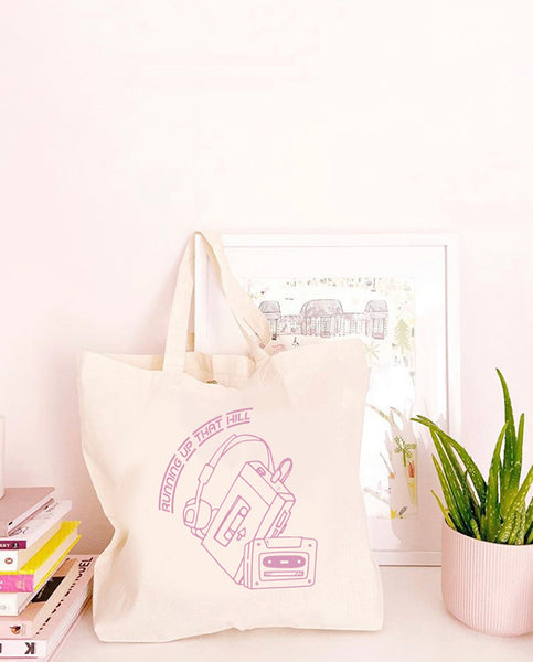 Running Up That Hill - Large Canvas Tote Bag