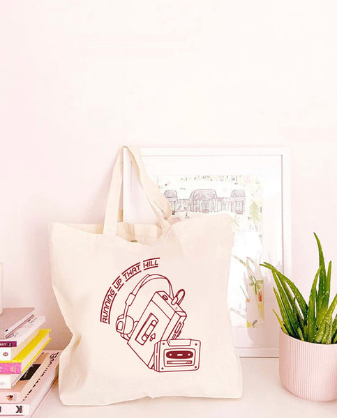 Running Up That Hill - Large Canvas Tote Bag