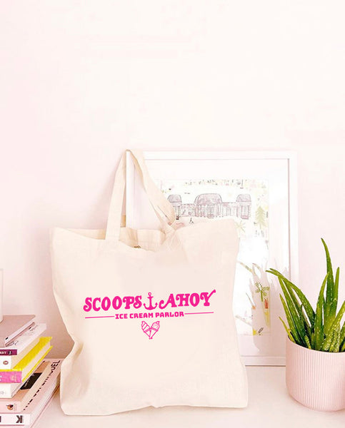 Scoops Ahoy - Ice Cream - Large Canvas Tote Bag
