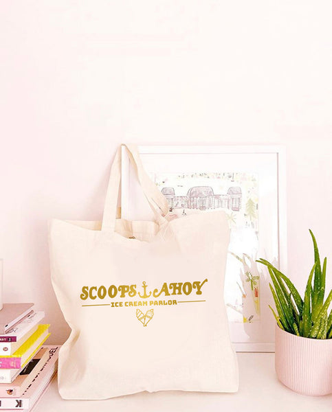 Scoops Ahoy - Ice Cream - Large Canvas Tote Bag