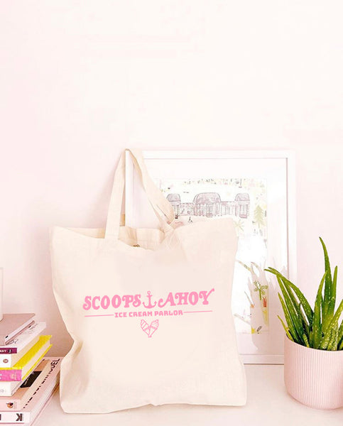 Scoops Ahoy - Ice Cream - Large Canvas Tote Bag