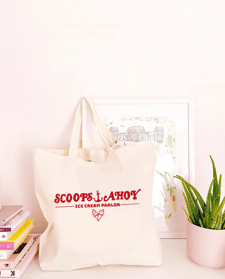 Scoops Ahoy - Ice Cream - Large Canvas Tote Bag