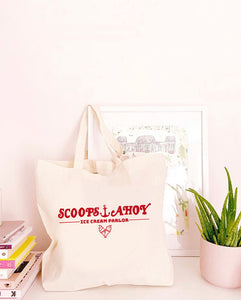 Scoops Ahoy - Ice Cream - Large Canvas Tote Bag