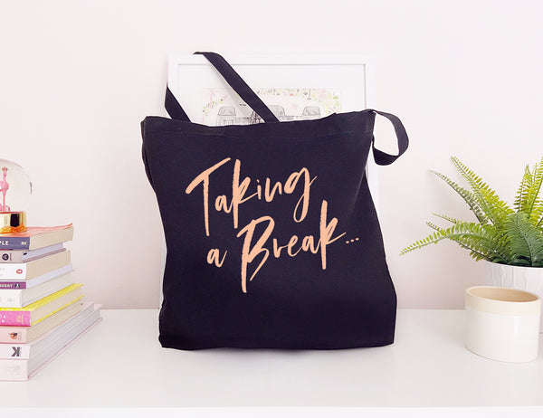 Taking A Break - Large Canvas Tote Bag