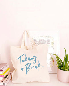 Taking A Break - Large Canvas Tote Bag